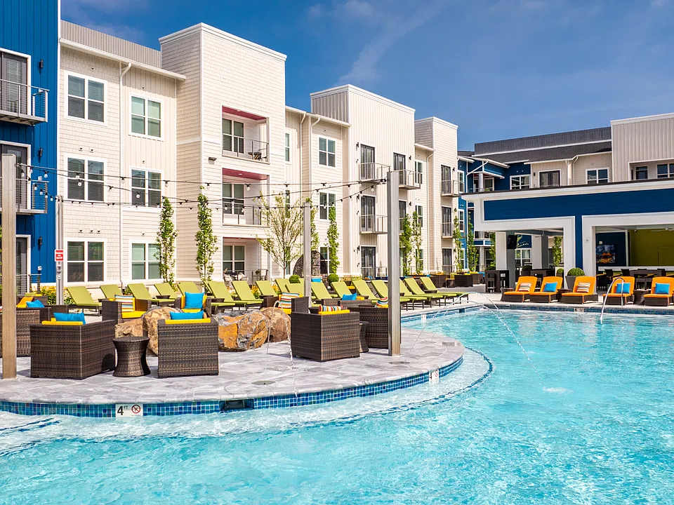 Pool with fire pits