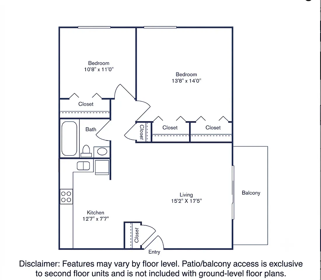 Floor plan Phase I, A, 2 Bedroom, 1 Bath