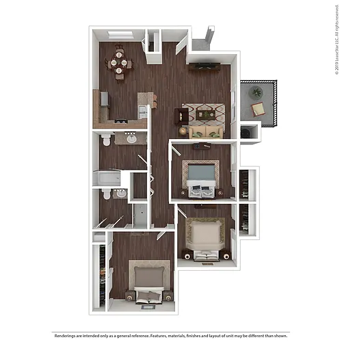Floor plan Three Bedrom Two Bath