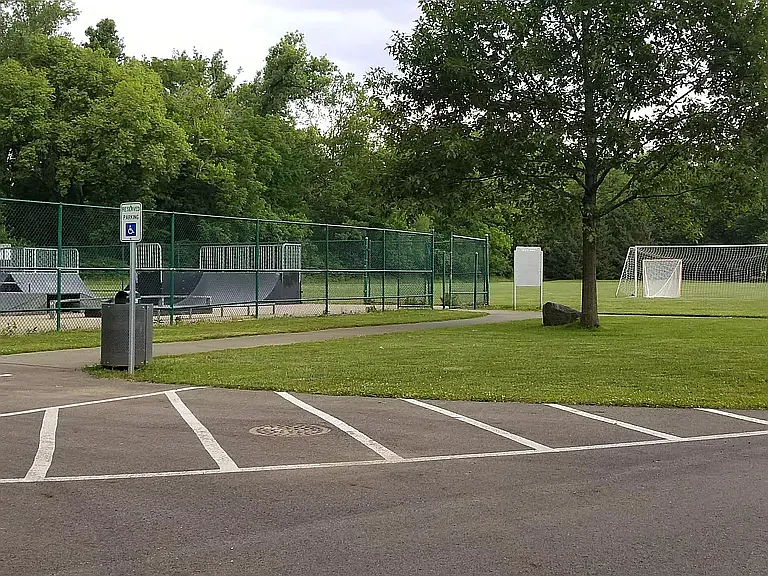 walk to tennis courts, soccer fields skateboard courts trails and sledding
in winter