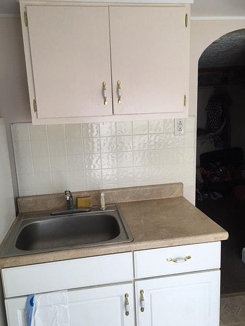 sink and cabinets