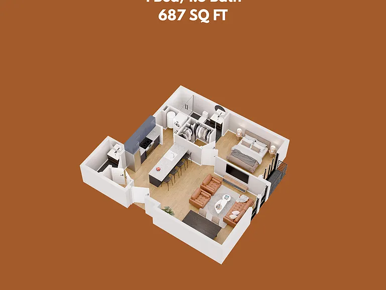 1bed/1.5bath 1bed/1.5bath