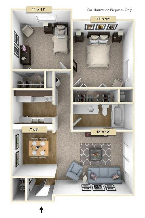 Floor plan Two Bedroom Sycamore