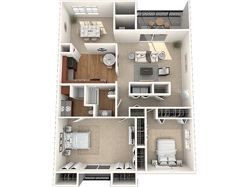 Floor plan Serenity: Two Bedroom Apartment