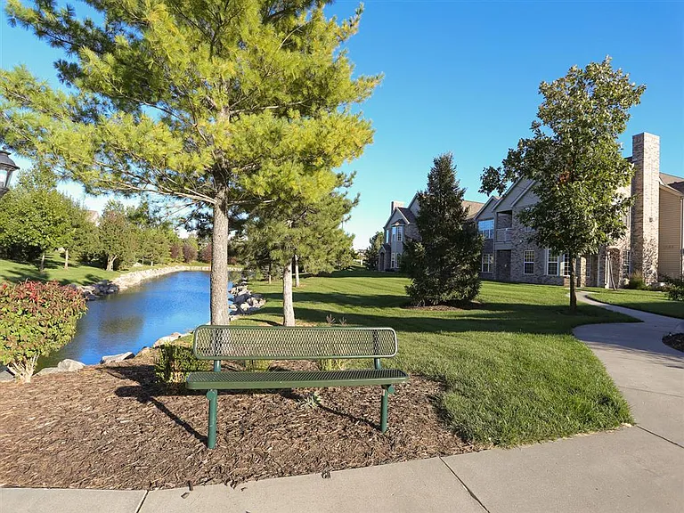 Take a stroll along the private pond.