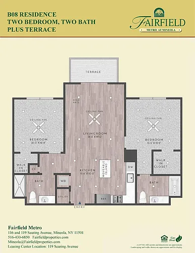 Floor plan B08 Two Bedroom