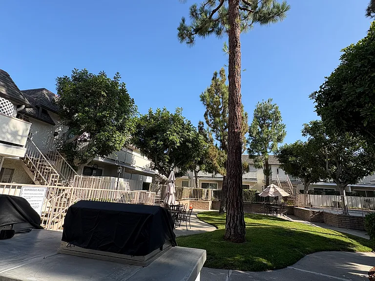 Grills, patio chairs and tables