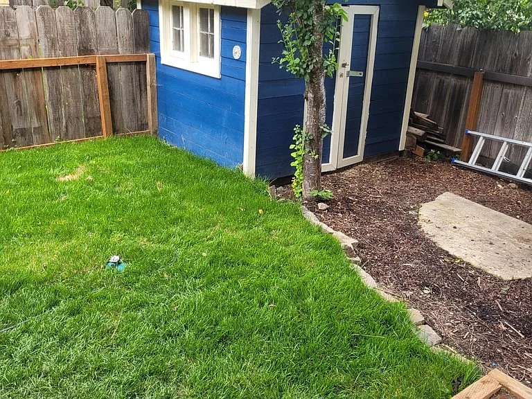 Garden shed, view from front door.