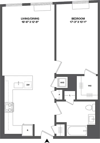 Floor plan 1 Bed/1 Bath-1A-5