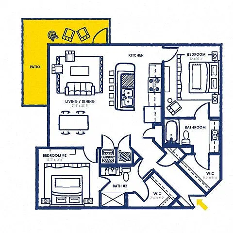 Floor plan 2G w/ Balcony