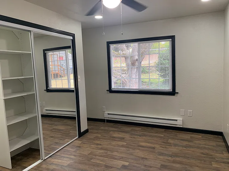 Interior of bedroom facing Sheridan Road