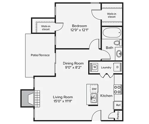 Floor plan 1x1BR1