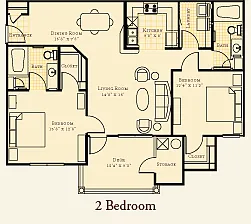 Floor plan 2 Bedroom Deck