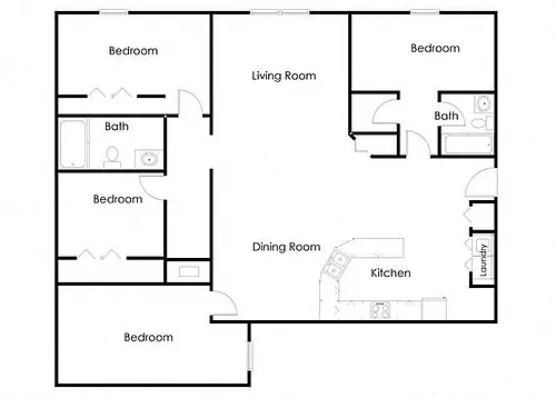 Floor plan Four Bedroom