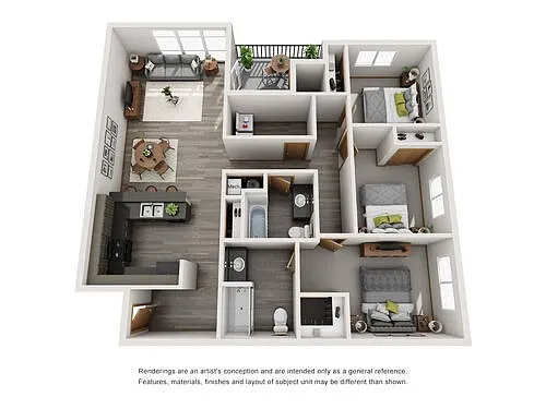 Floor plan Mica View 3BR Apartment