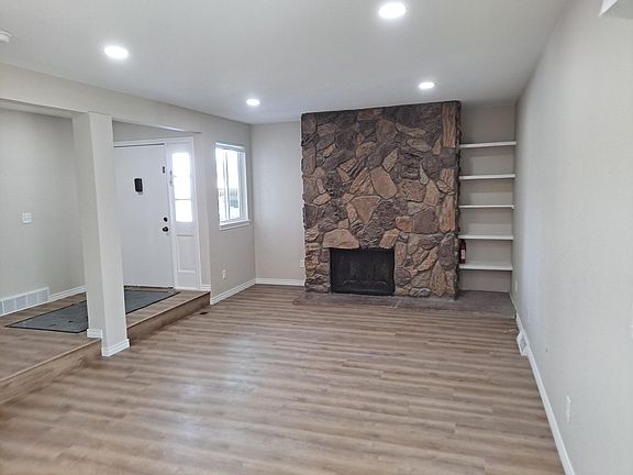 Living room with fireplace