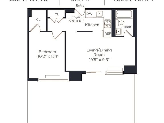 2nd image of 250 W 19th St APT 1F