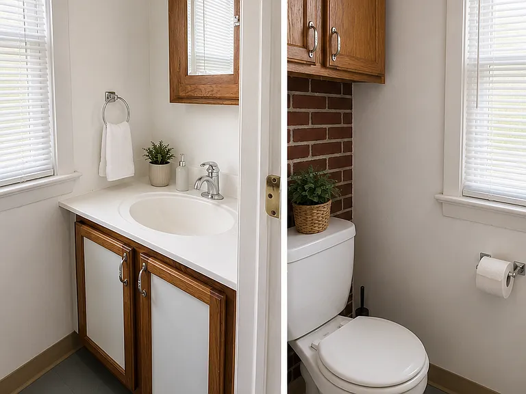 1st floor powder room by back entrance - 6'8"x3'
