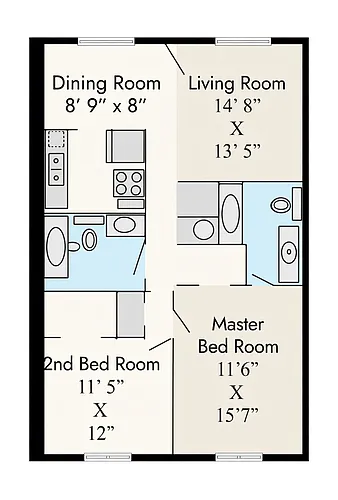 Floor plan 2 Bedroom