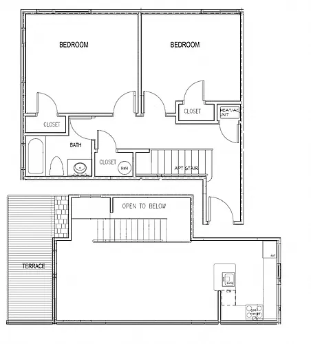 Floor plan 2 Bedroom 1 Bath