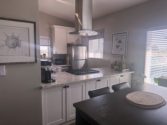 dining and kitchen area