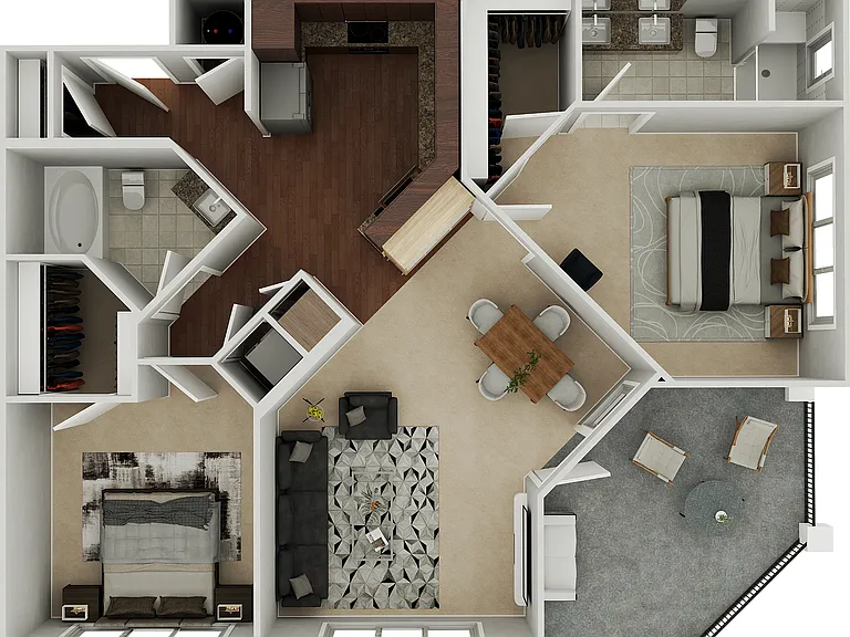 Low_b5 (E1) - 3D floor plan Low_b5 (E1) - 3D floor plan