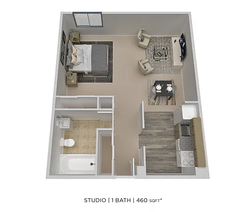 Floor plan Studio - 460 sqft