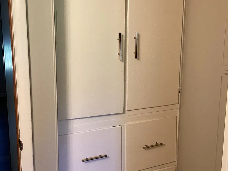 Storage in bathroom.