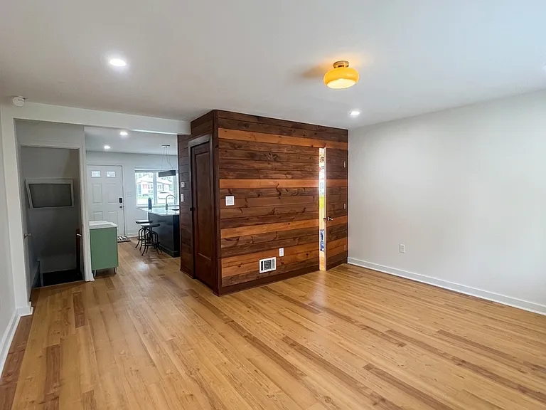 Living Room | Half Bath on the wooden wall