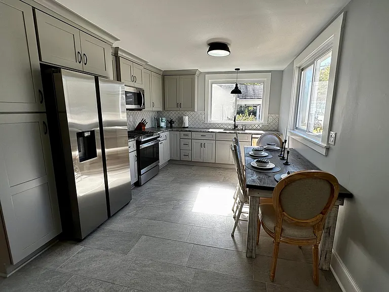 Kitchen with all new stainless steel appliances