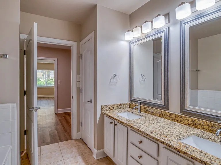 Bathroom with granite countertops