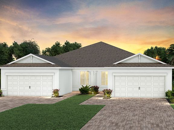 The Ellenwood, a one-story attached villa with a 2 car garage, shown as home exterior CO2A