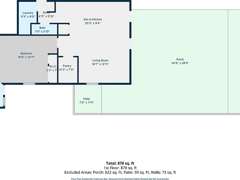 Floor plan with estimated area calculations