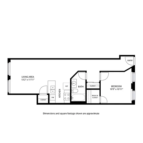 Floor plan 1 Bedroom / 1 Bath