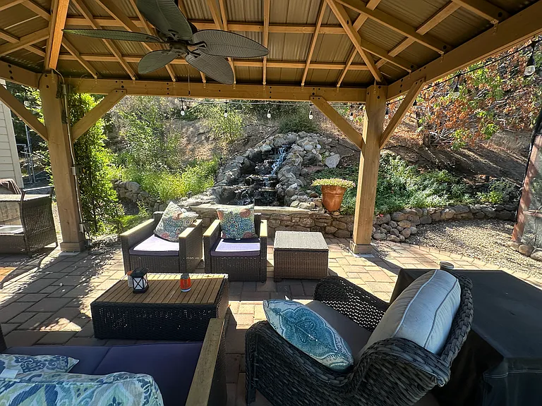 Backyard facing the waterfall