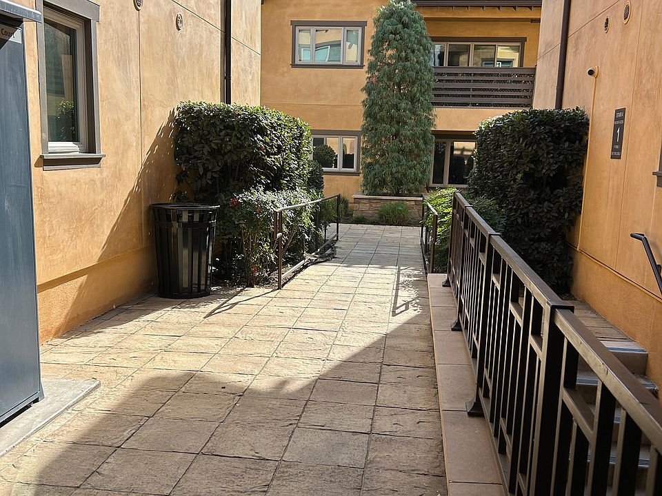 Walkway to the condo building from the front entrance door