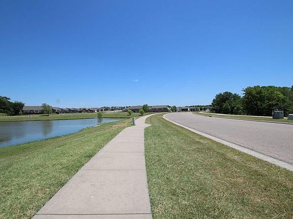 Neighborhood fishing pond and walkways
