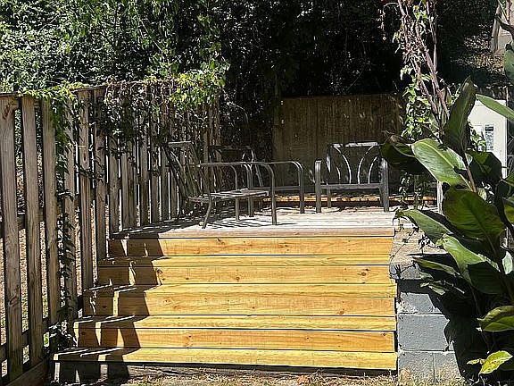 New wood on patio & steps