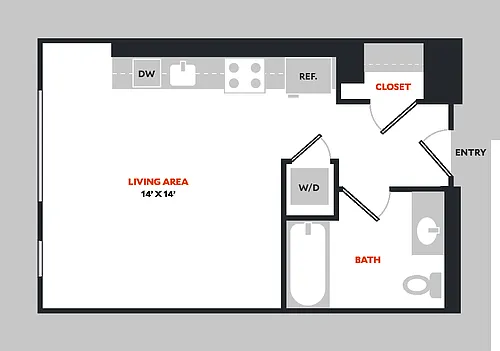 Floor plan Studio F