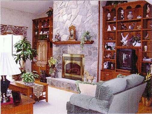 Livingroom and fireplace