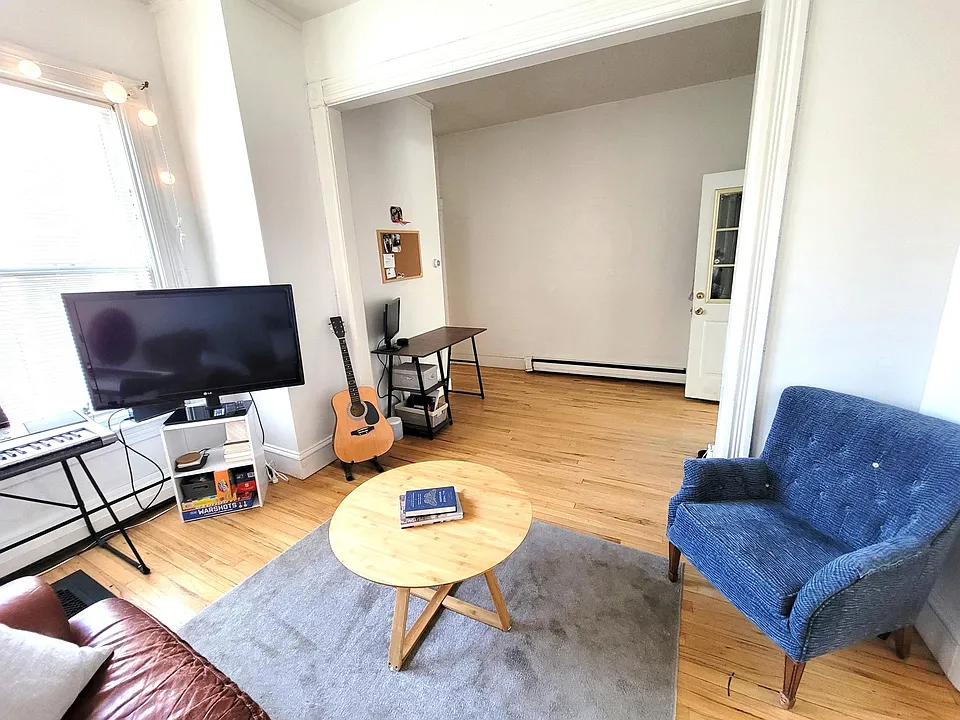 living room looking into office area
