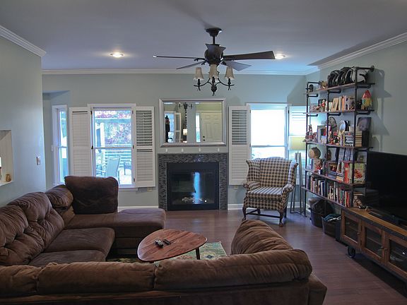 Living room with fireplace