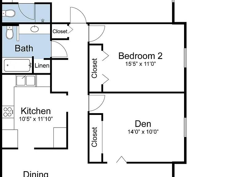 2 Bed 2 Bath with Den 2 Bed 2 Bath with Den