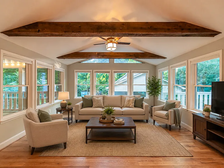 Sunroom, open concept off the kitchen.