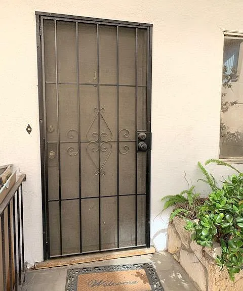 Entry door with security screen.
