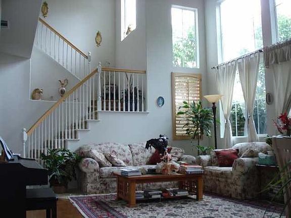 High ceiling living room