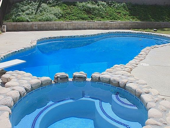 Crystal blue pool and spa