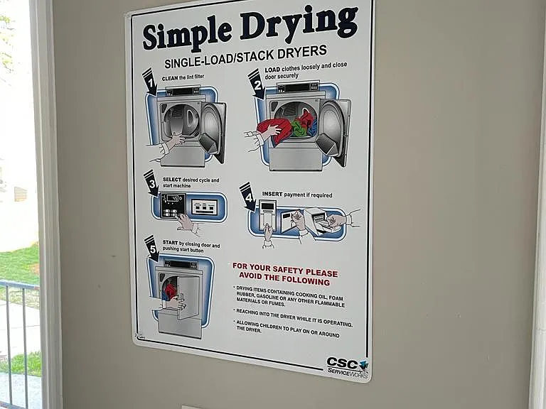 Laundry room instructions