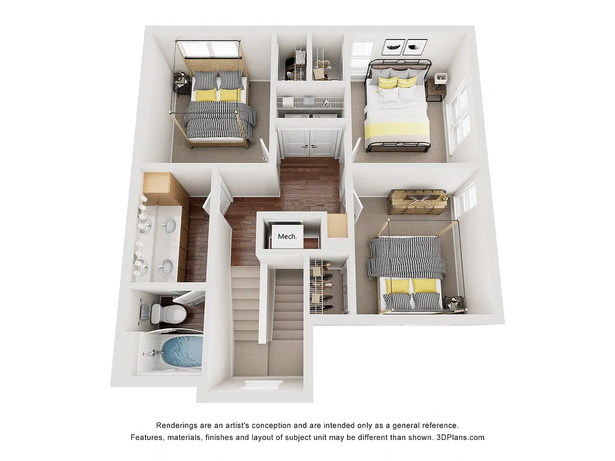Floor plan 4BV (Audio/Visual Accessible)