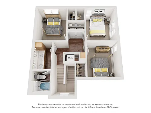 Floor plan 4BV (Audio/Visual Accessible)